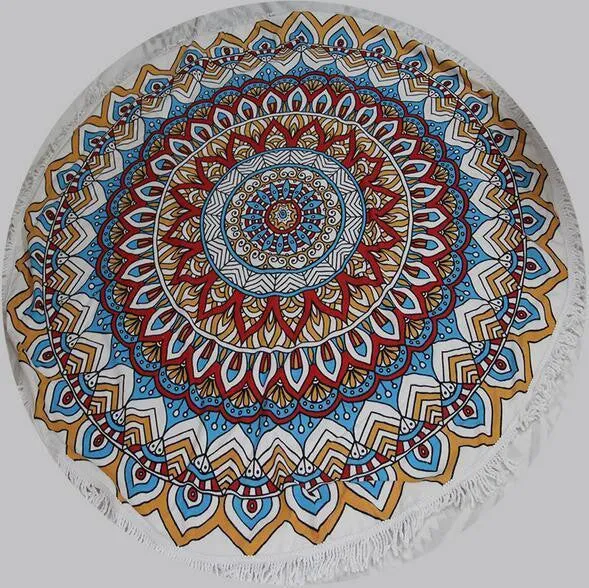 150 CM Geometric Printed Round Yoga Towel
