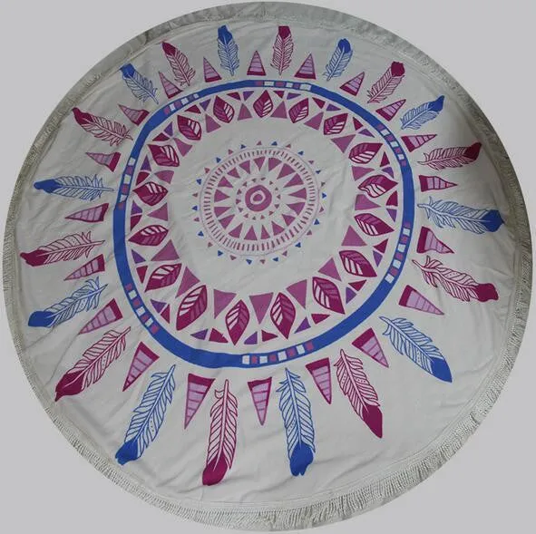 150 CM Geometric Printed Round Yoga Towel