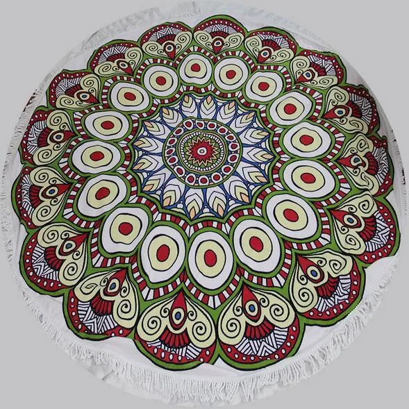 150 CM Geometric Printed Round Yoga Towel
