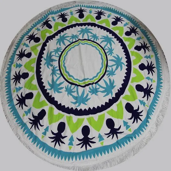 150 CM Geometric Printed Round Yoga Towel