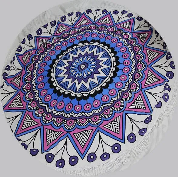 150 CM Geometric Printed Round Yoga Towel