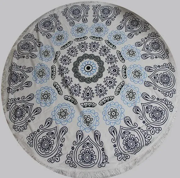 150 CM Geometric Printed Round Yoga Towel