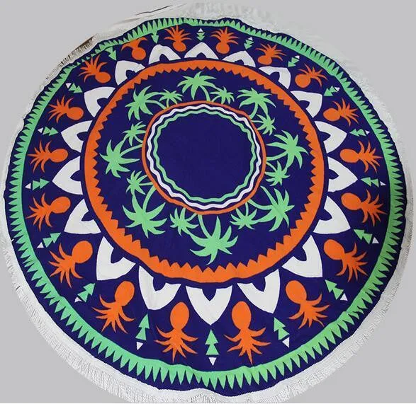 150 CM Geometric Printed Round Yoga Towel
