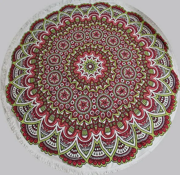 150 CM Geometric Printed Round Yoga Towel