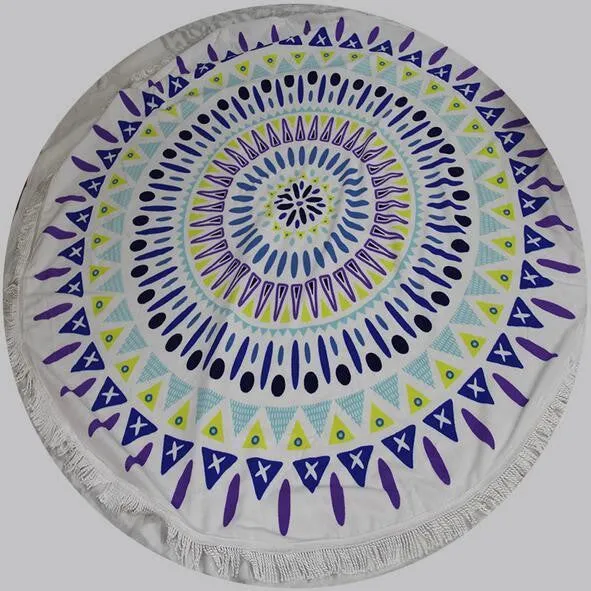 150 CM Geometric Printed Round Yoga Towel