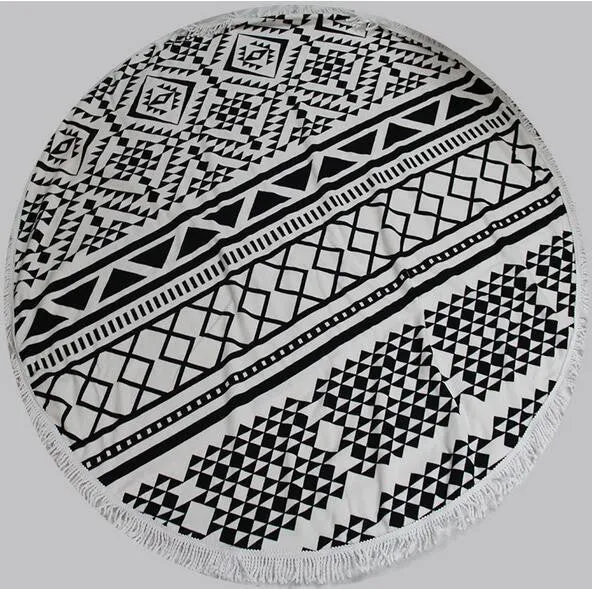 150 CM Geometric Printed Round Yoga Towel