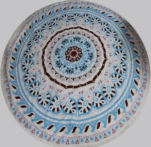 150 CM Geometric Printed Round Yoga Towel