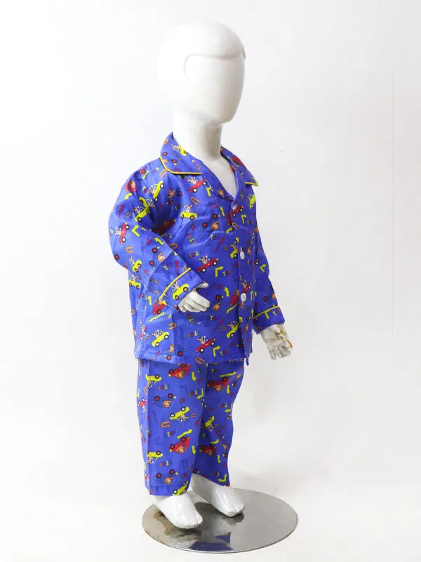 1Yrs - 5Yrs Car Blue Cotton Night Suit For Kids NG BNS03