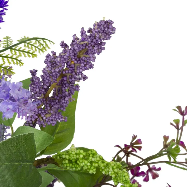 20" Purple Lavender and Spring Foliage Artificial Wreath