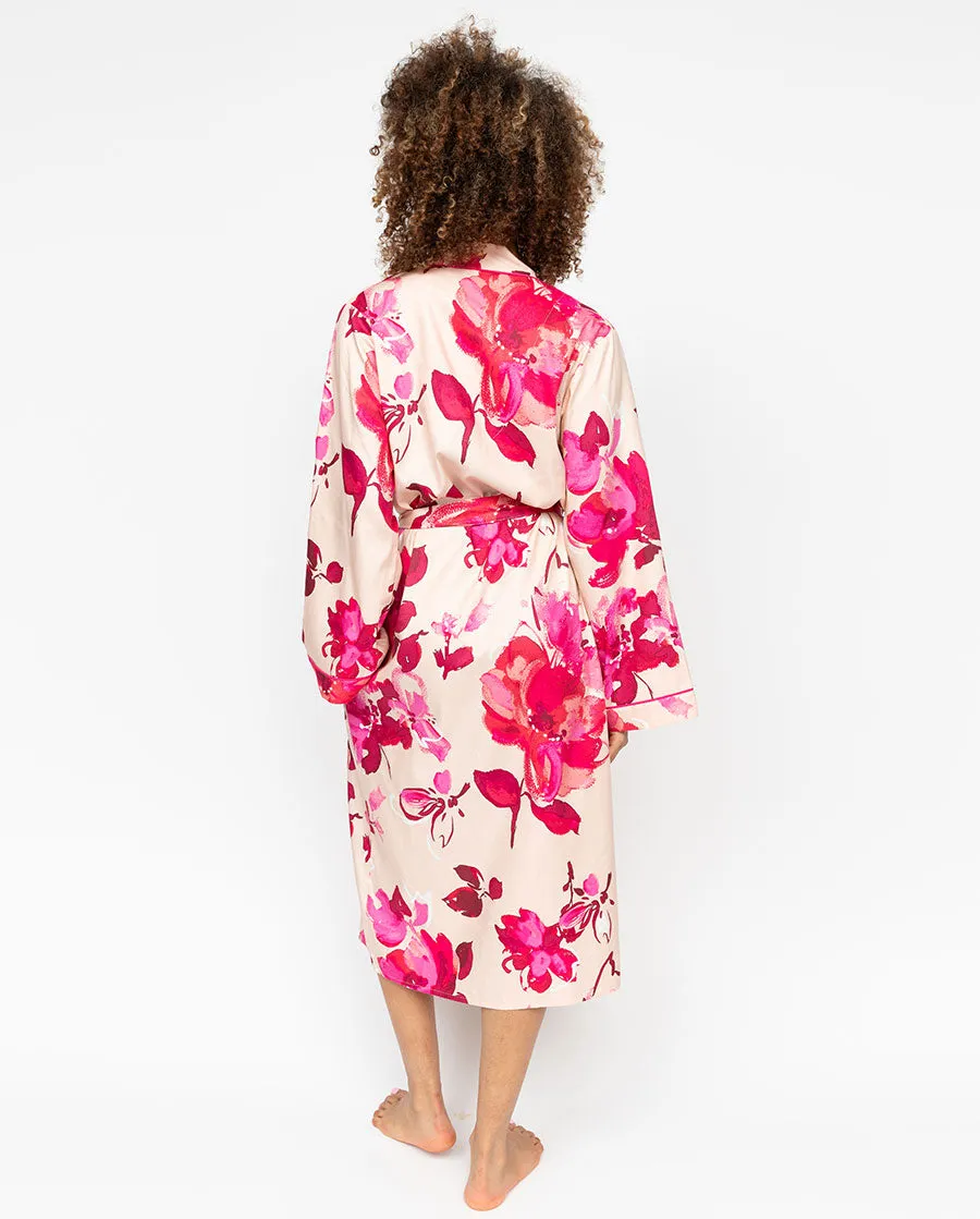 Aria Womens Floral Print Long Dressing Gown