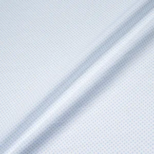 Baby Blue Spotted Circle Luxury Cotton Shirting