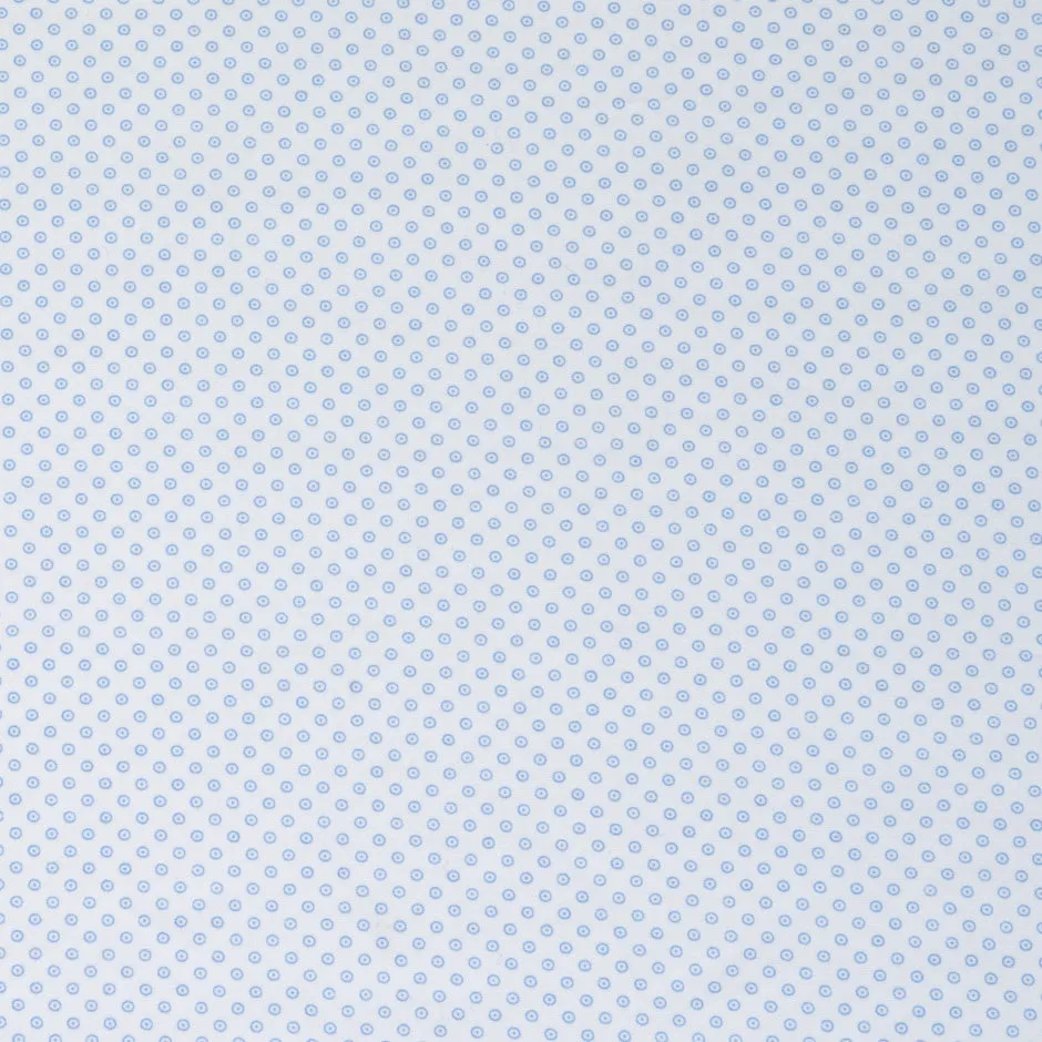 Baby Blue Spotted Circle Luxury Cotton Shirting