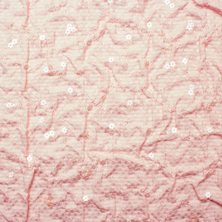 Baby Pink Sequinned Cotton Piqué