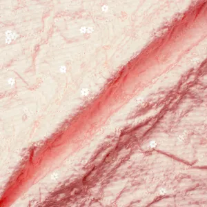 Baby Pink Sequinned Cotton Piqué