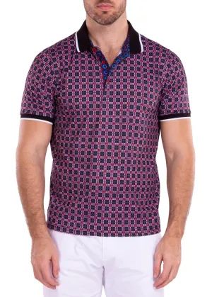 Black & Red Tartan Plaid Printed Polo Shirt