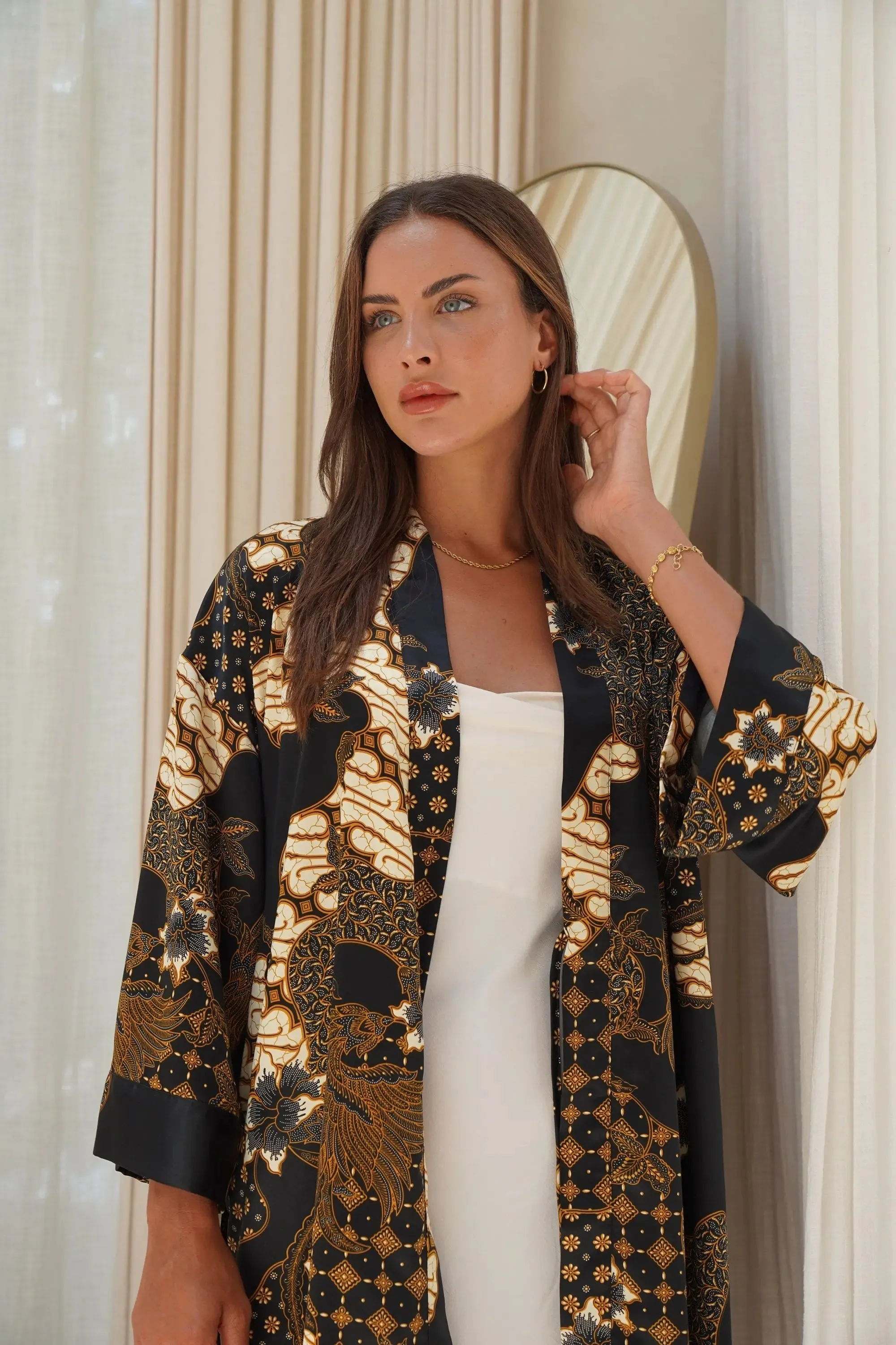 Black Satin Unisex Robe