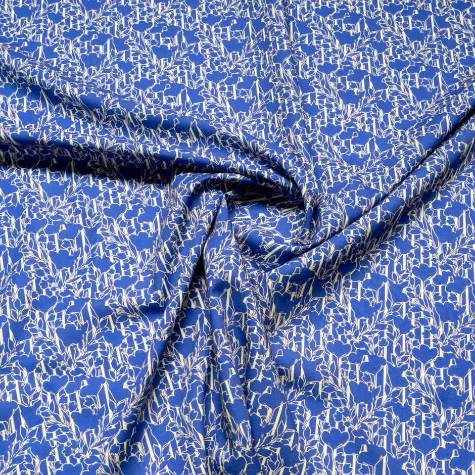 Blue & Yellow Floral Printed Superfine Cotton
