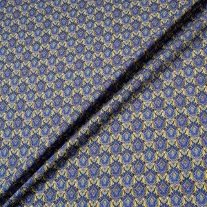 Blue & Yellow Geo Printed Superfine Cotton