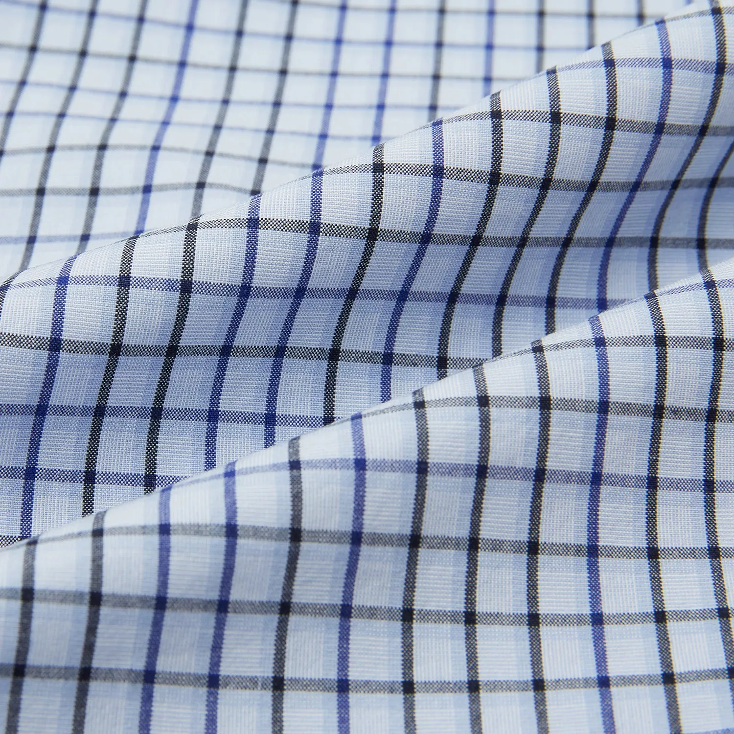 Blue Shadow Check Pyjama Shirt