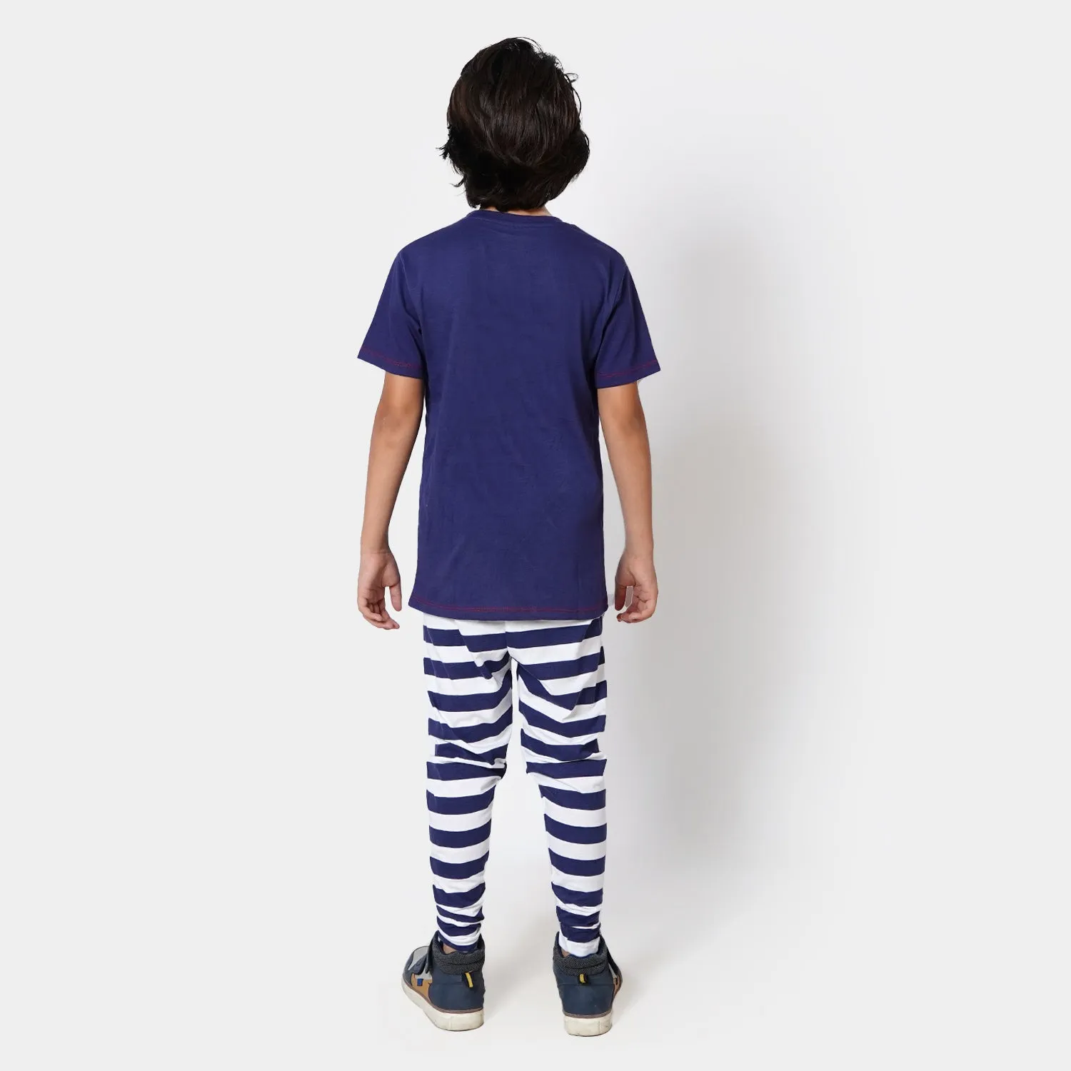Boys Knitted NightWear Suit Action Hero - Navy Blue
