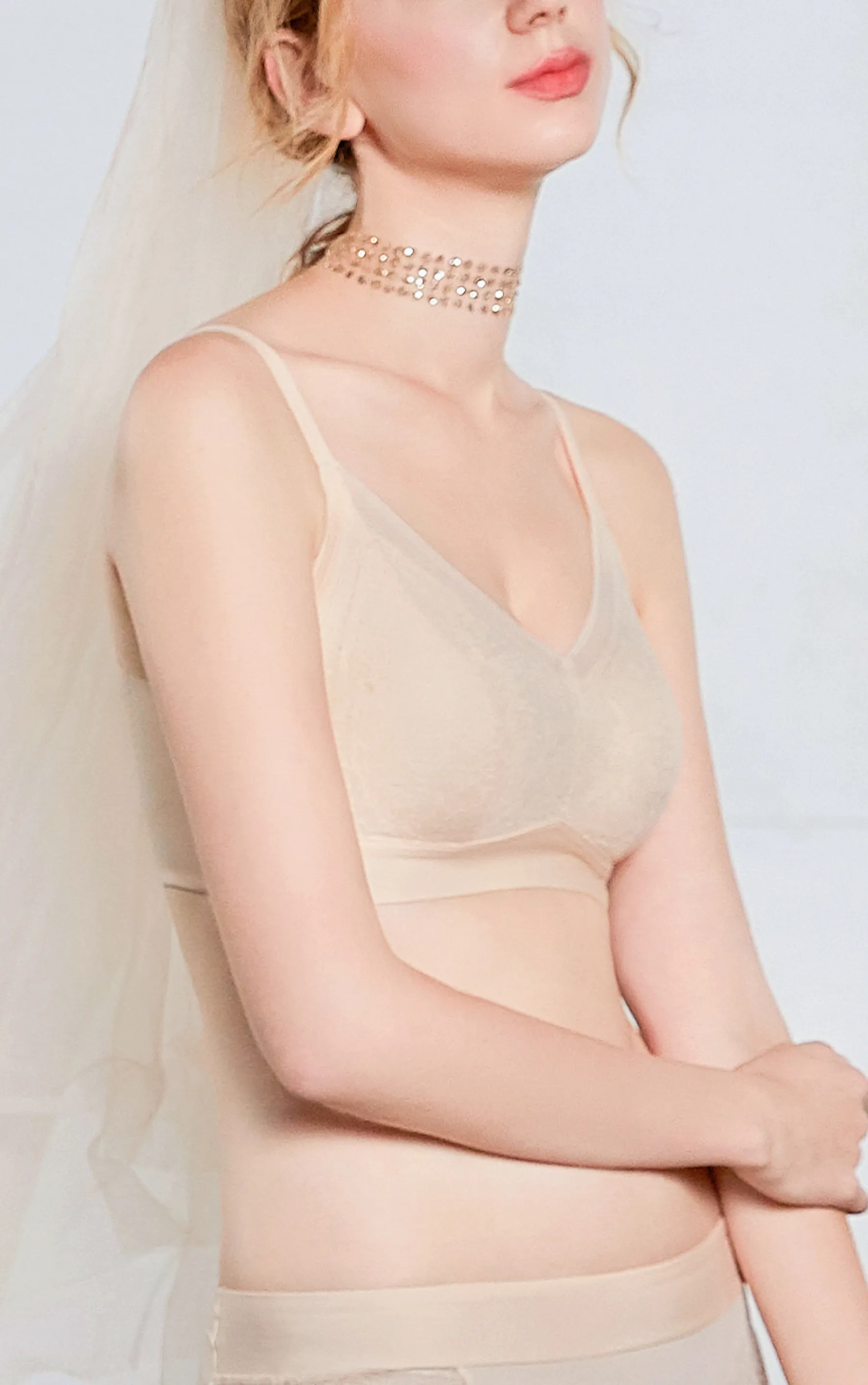 Bra for Women - Small Delicate Floral Lace Full Coverage Cotton Cup Minimizer Bra #139098