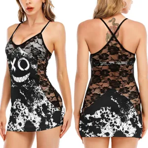 Camo Black White Skull Evil Black Lace Sleepwears Babydol Dresses