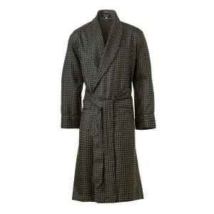 Chocolate and White Spot Silk Dressing Gown