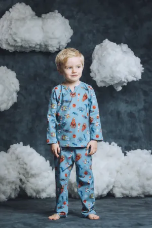 CHRIS - BOYS' PYJAMA SET IN SPACESHIPS PRINT