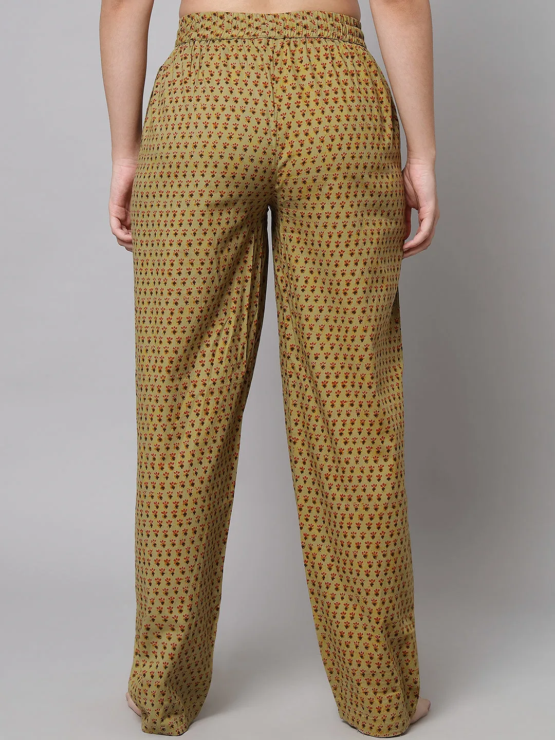 Ditsy print Pyjama - Khakhi Green