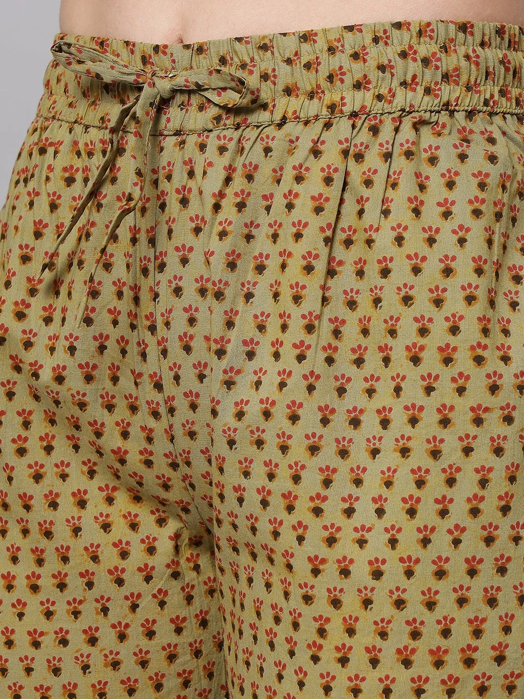 Ditsy print Pyjama - Khakhi Green