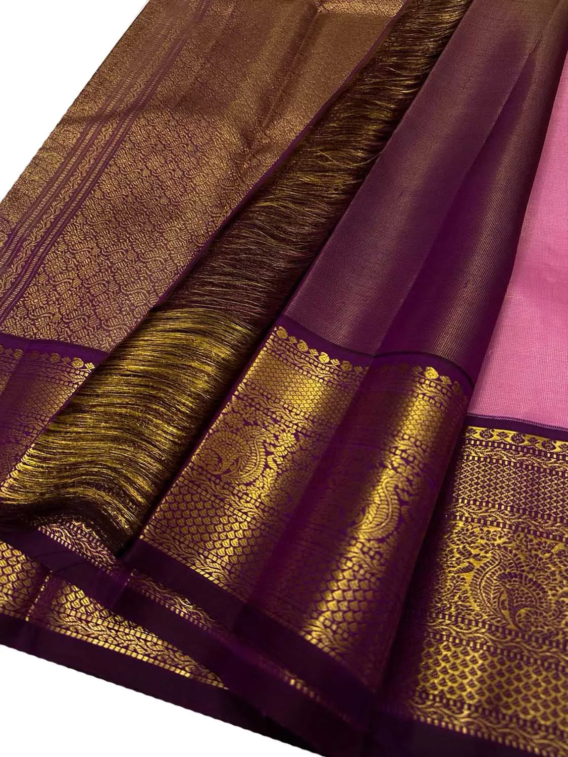 Exquisite Pink Handloom Kanjeevaram Silk Saree