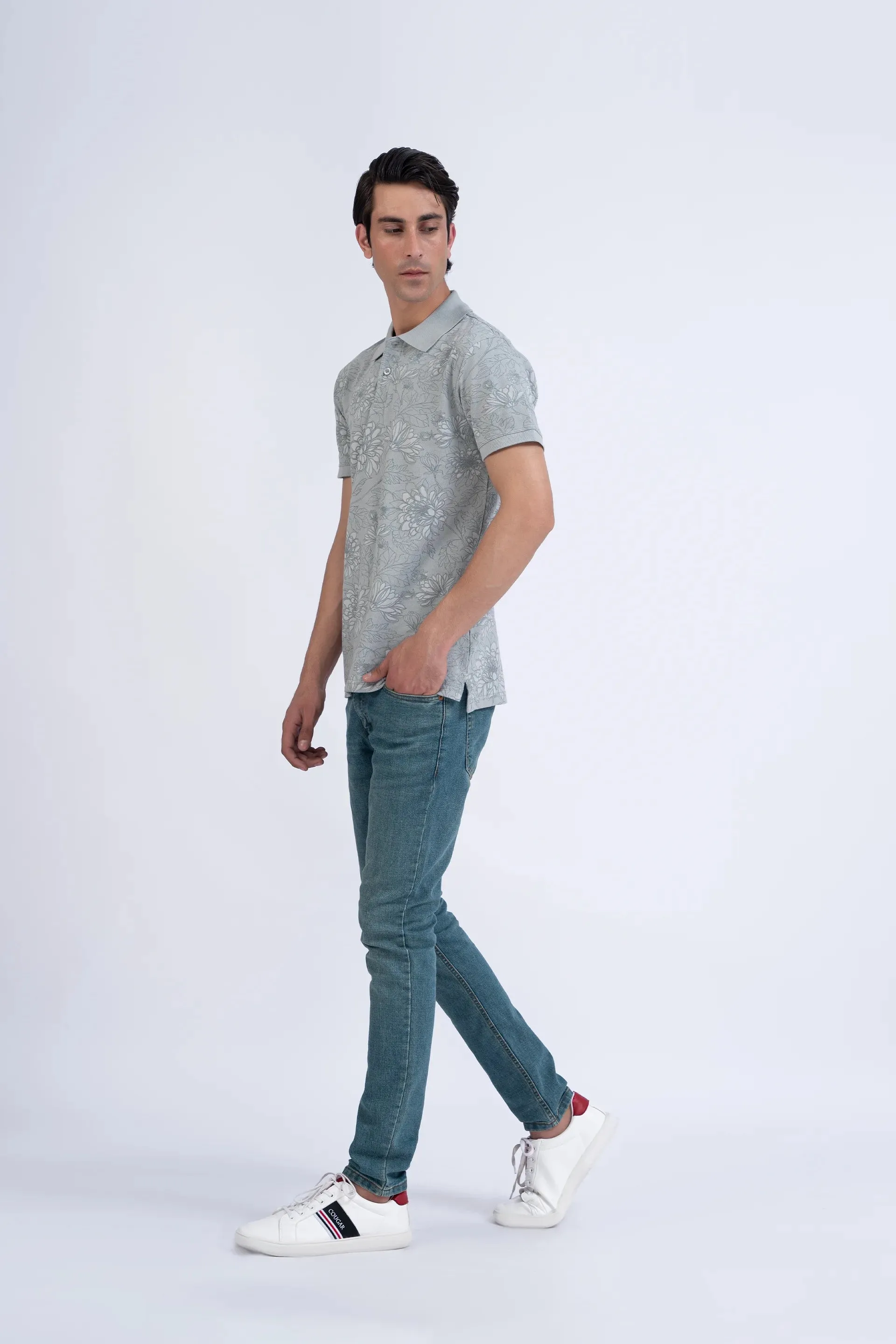 Floral Printed Polo