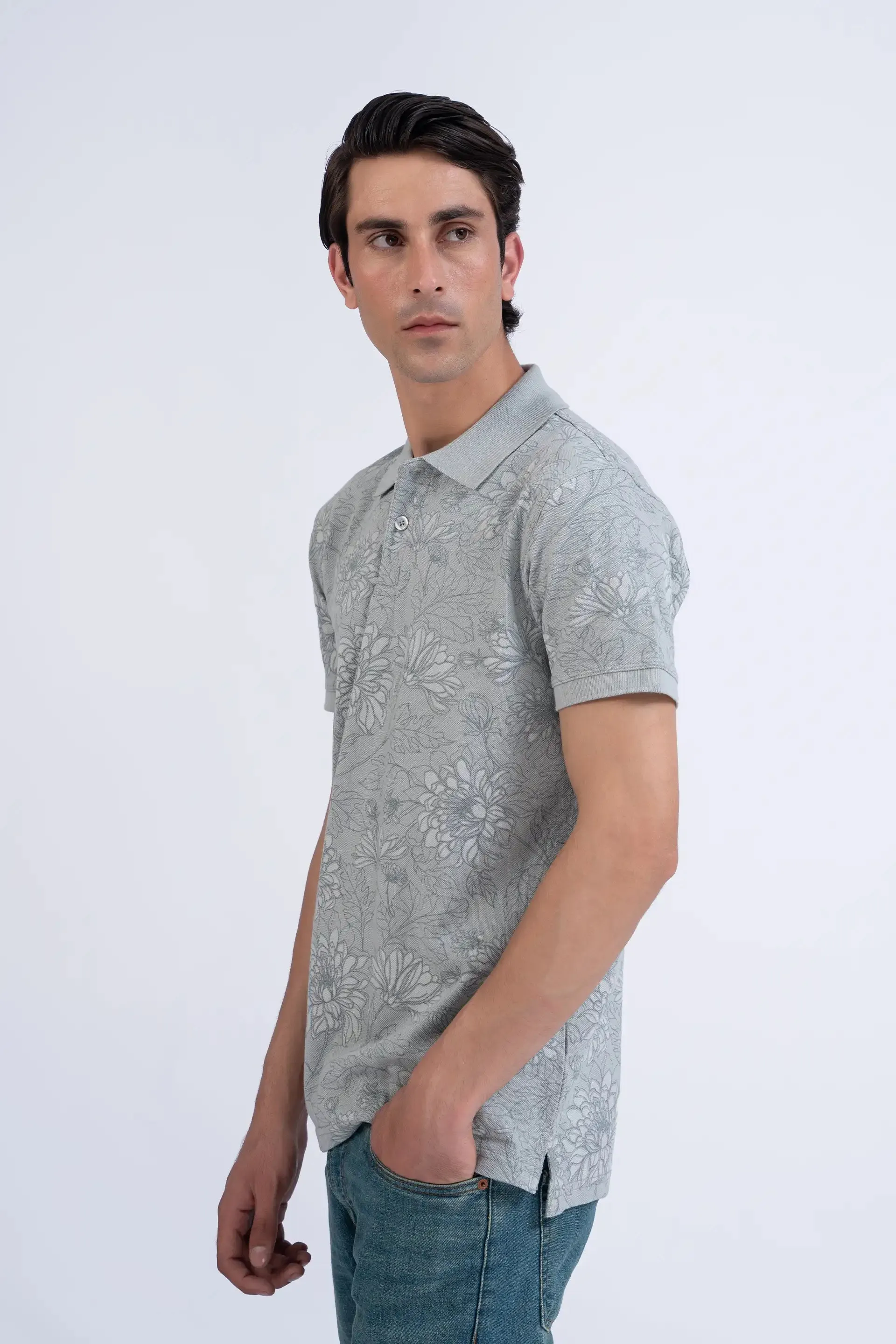 Floral Printed Polo