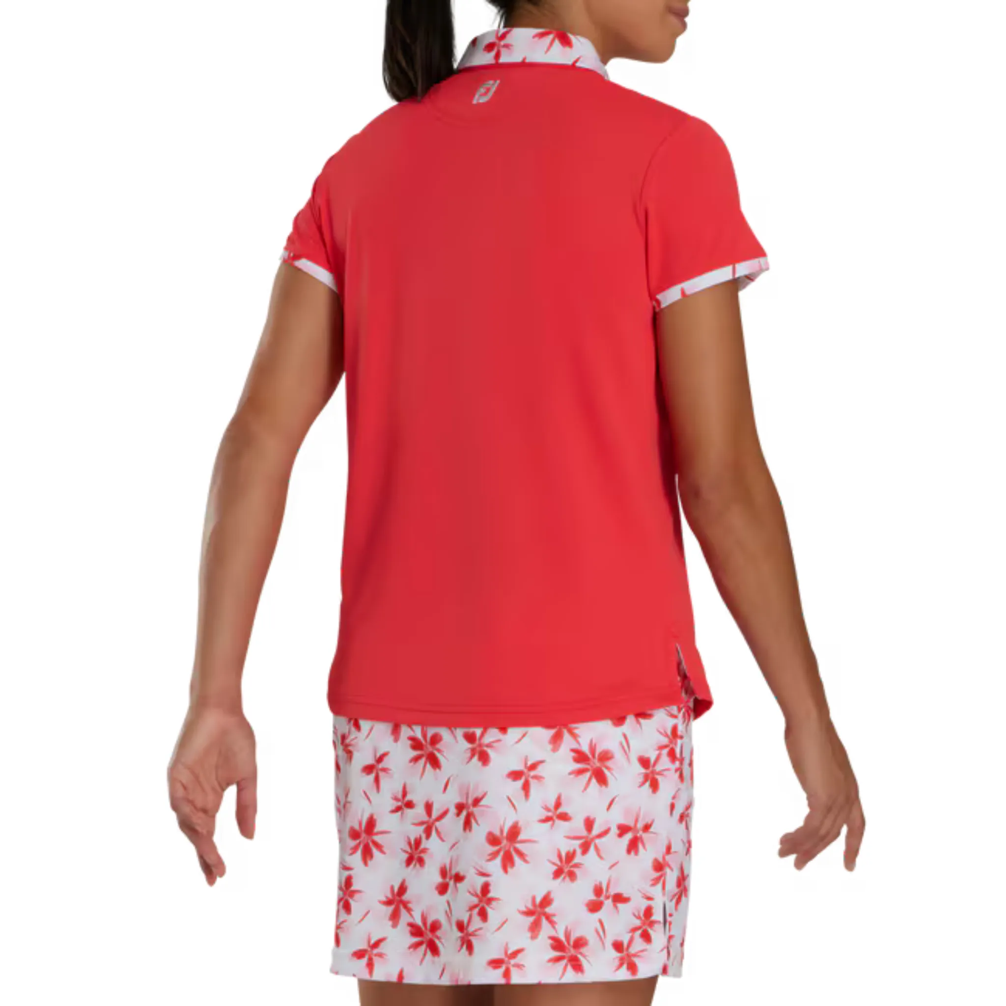 FootJoy Floral Trim Short Sleeve Womens Polo