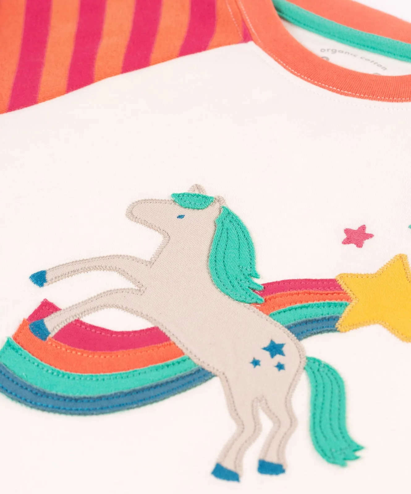Frugi Jamie Jim Jams - Cantaloupe Stripe/Horse