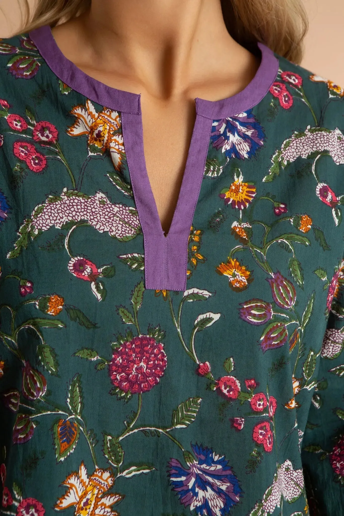 Lavender Fields Women's Floral Cotton Pyjamas