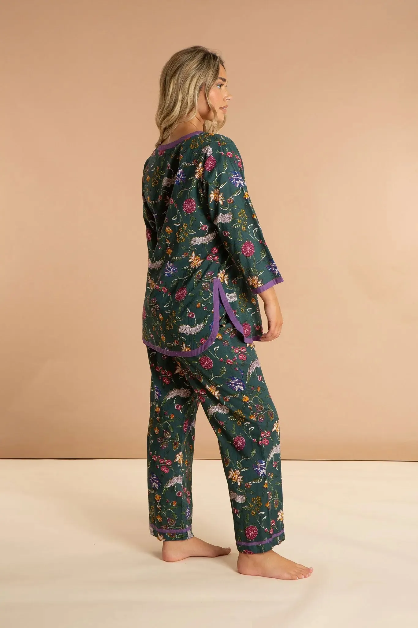 Lavender Fields Women's Floral Cotton Pyjamas