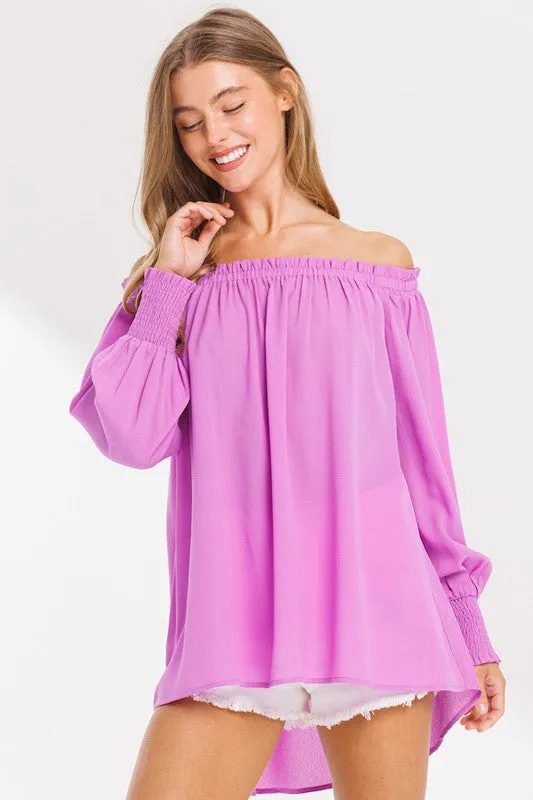 Lavender Off Shoulder Blouse
