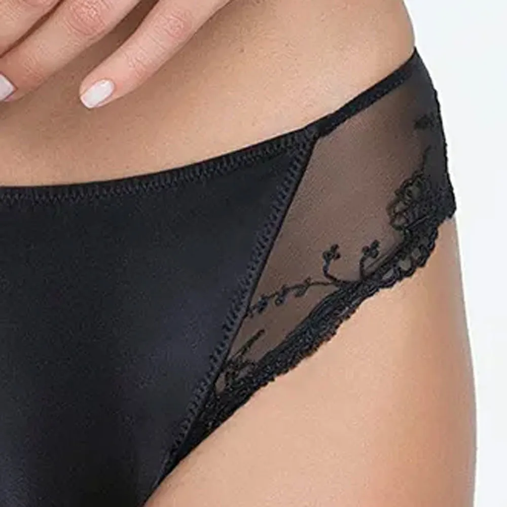 Lise Charmel 'Splendeur Soie' Black Silk Fancy Brief
