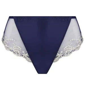 Lise Charmel 'Splendeur Soie' Navy Blue Silk High Waisted/Retro Brief