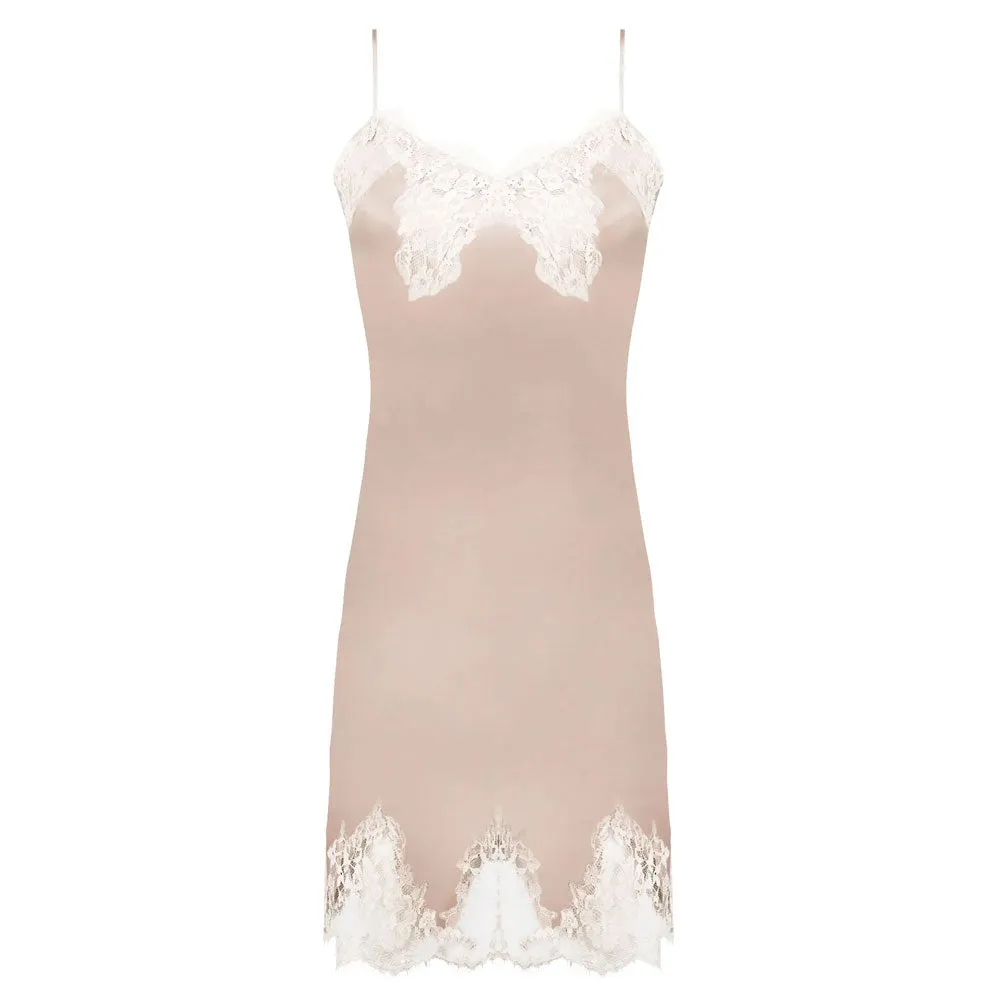 Lise Charmel 'Splendeur Soie' Nude/Dusky Pink Silk Night Dress/Chemise