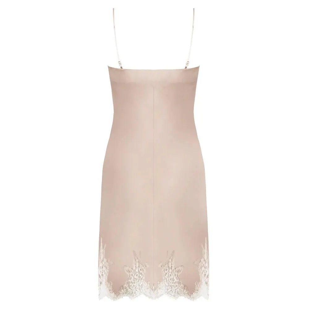 Lise Charmel 'Splendeur Soie' Nude/Dusky Pink Silk Night Dress/Chemise