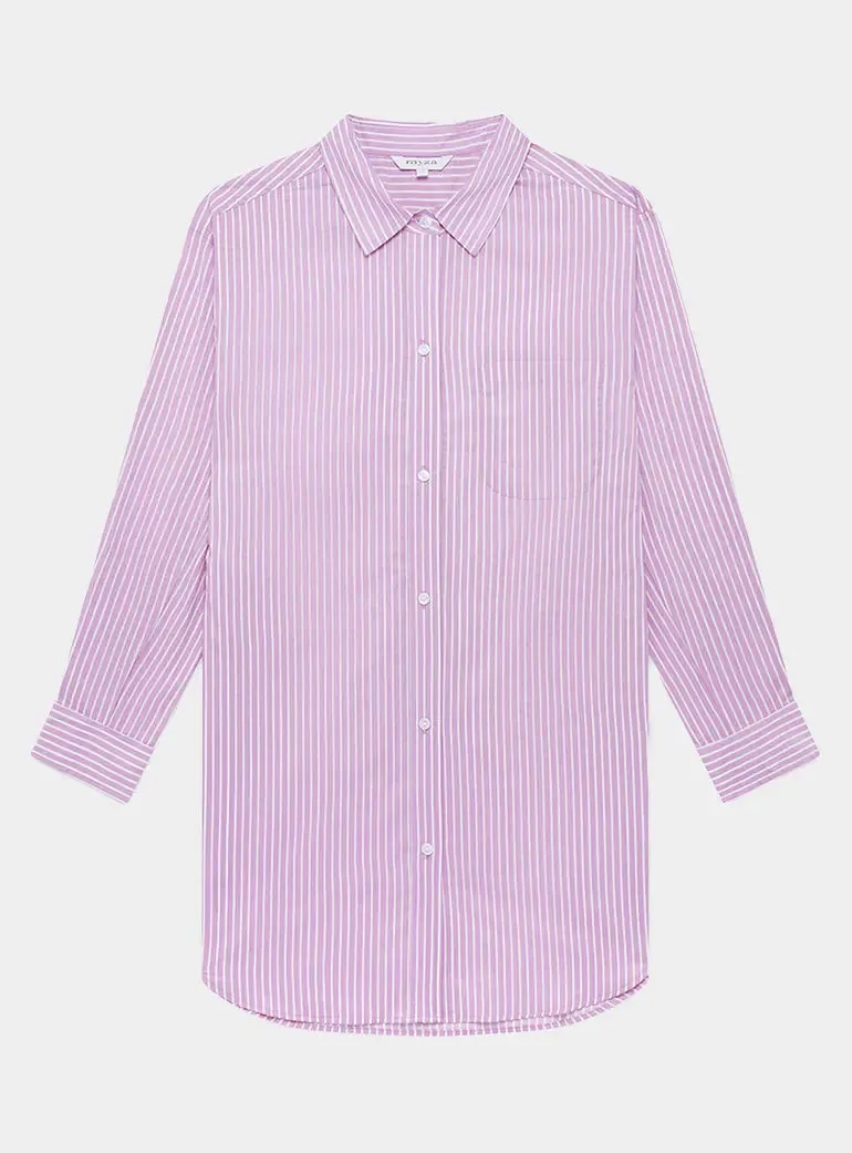 Mauve Stripe Women's Organic Cotton Nightshirt