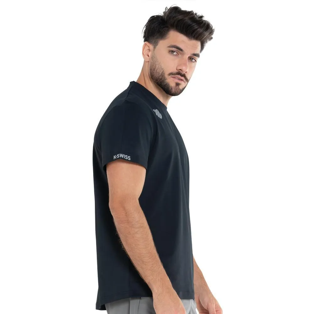 Men's Tech Pique Tennis Crew Black