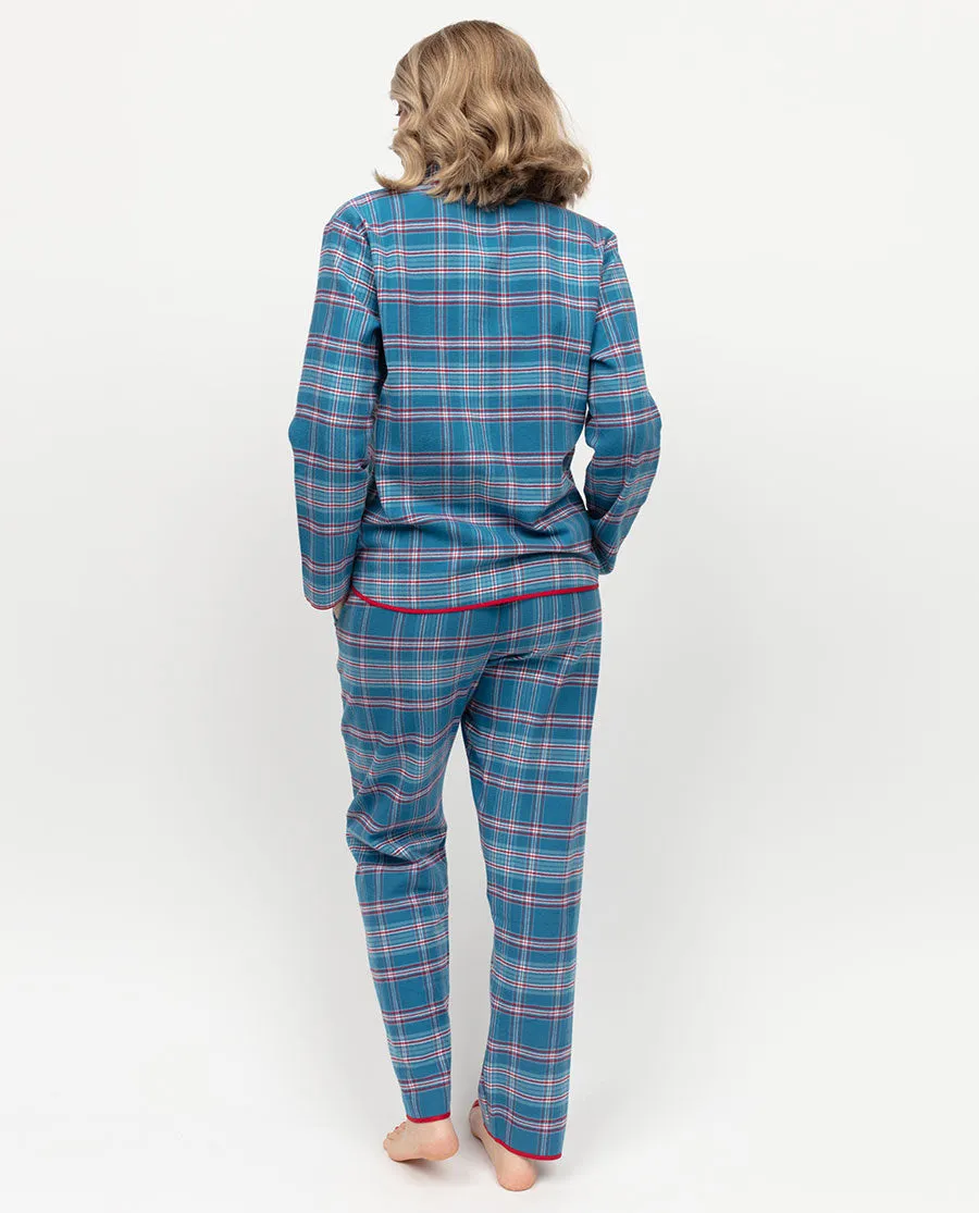 Montana Womens Brushed Check Pyjama Top