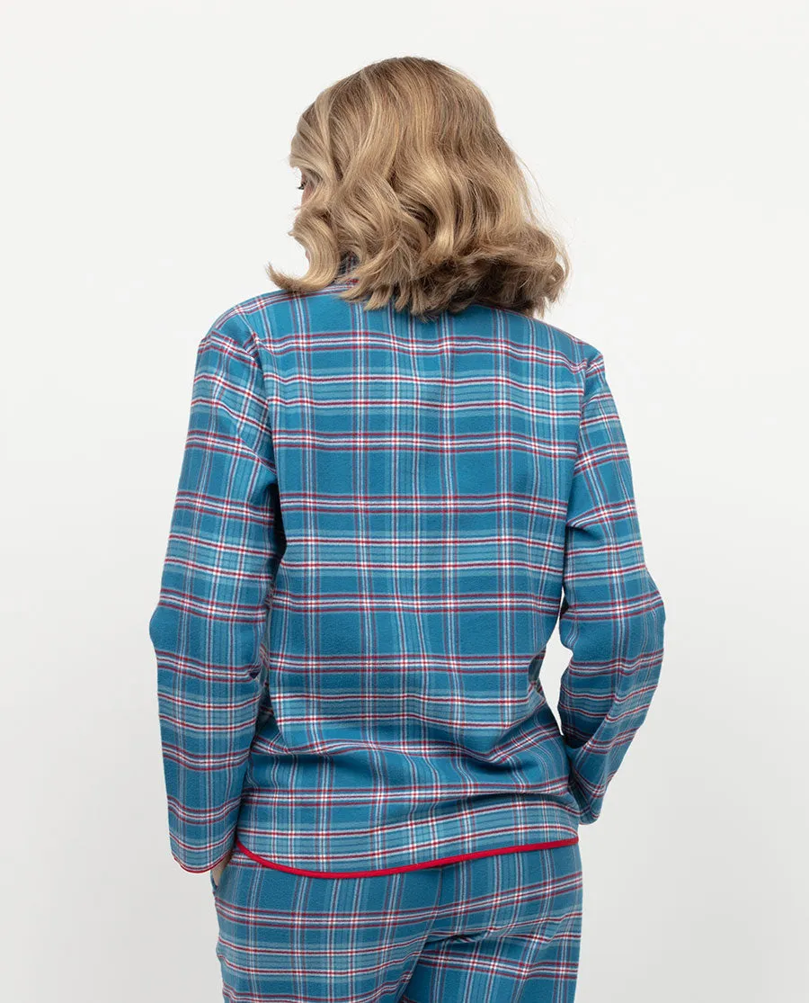 Montana Womens Brushed Check Pyjama Top