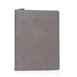 Multi-Compartment Business Padfolio/Portfolio with Zipper Closure - Gray