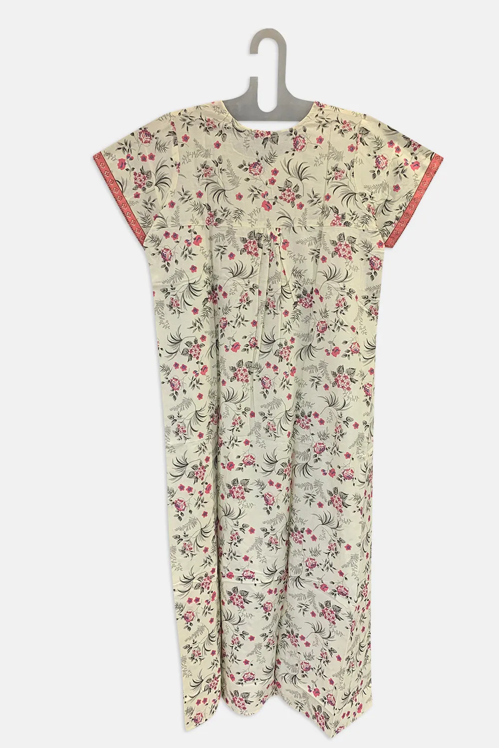 Naidu Hall Round Neck Half Sleeve Pull-On Nighty - Grey - NT27