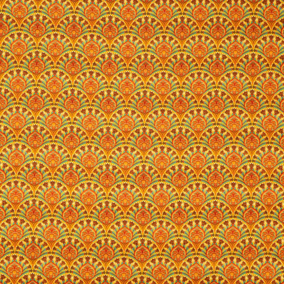 Orange Geometric Printed Superfine Cotton