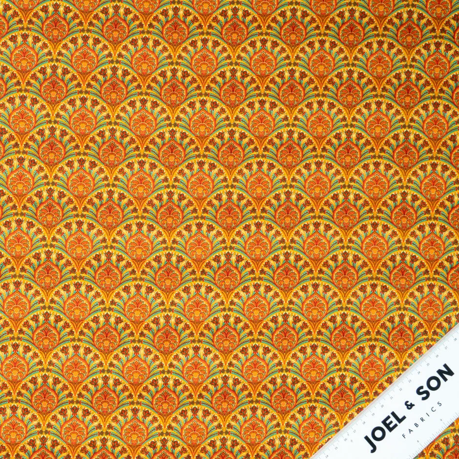 Orange Geometric Printed Superfine Cotton